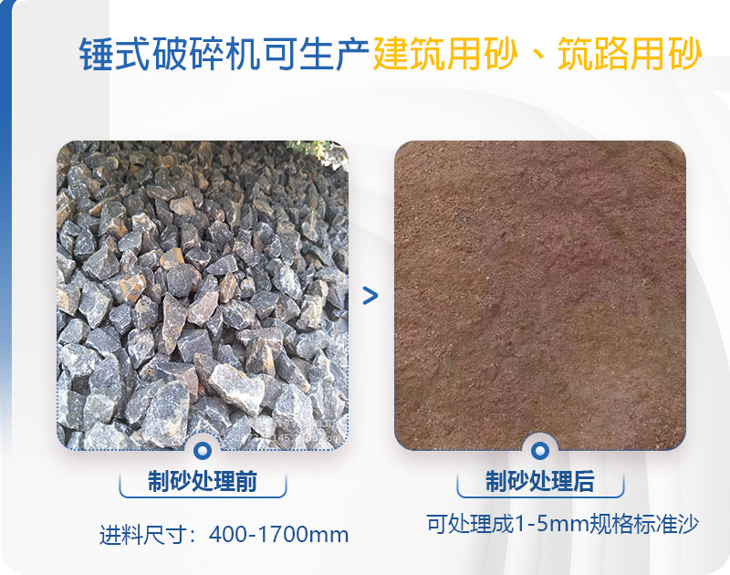 pcz1615重錘破可以制砂嗎，附現(xiàn)場視頻